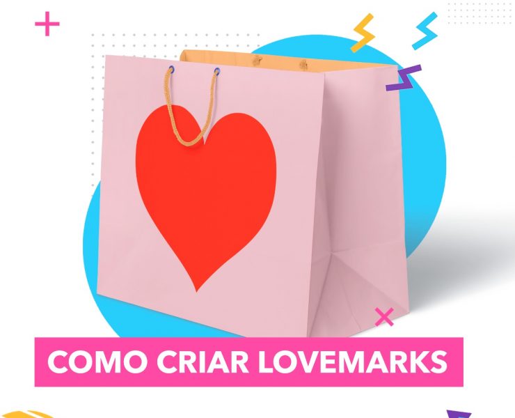 Sacola com coração, fundo branco, lovemarks